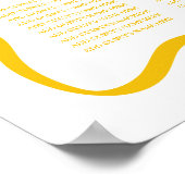 Modern Yellow Wavy Lijst Trouwstoel Grafiek Poster (Hoek)