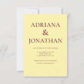 Modern Yellow Wedding Invitation - Kaart (Voorkant)
