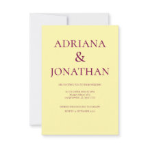 Modern Yellow Wedding Invitation - 