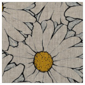 Modern Yellow White Daisy Floral Pattern Stof (Close Up)