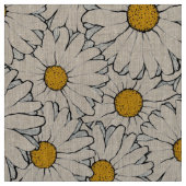 Modern Yellow White Daisy Floral Pattern Stof (Swatch)