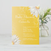 Modern Yellow & White Gerbera Daisy Baby shower Kaart (Staand voorkant)