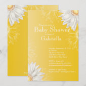 Modern Yellow & White Gerbera Daisy Baby shower Kaart (Voorkant / Achterkant)