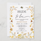 Modern Yellow Wreath Bride to Bee Vrijgezellenfees Kaart (Voorkant)