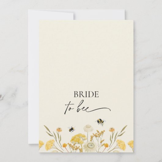 Modern Yellow Wreath Bride to Bee Vrijgezellenfees Kaart (Achterkant)