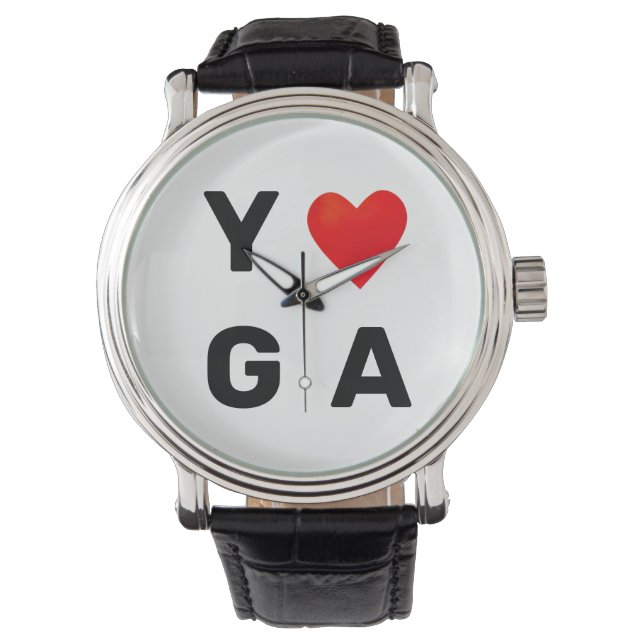 Modern yoga hart horloge (Voorkant)