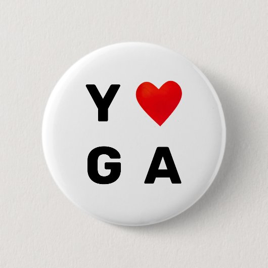 Modern Yoga Heart Ronde Button 5,7 Cm (Voorkant)