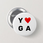 Modern Yoga Heart Ronde Button 5,7 Cm (Voorkant /achterkant)