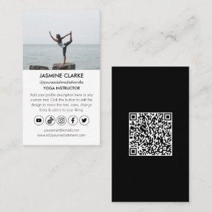 Modern Yoga Instructor Studio Social Media Icons Visitekaartje