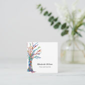 Modern Yoga Instructor Vierkante Visitekaartje (Staand voorkant)