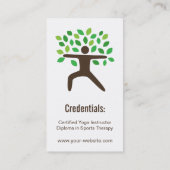 Modern, Yoga Wellness Instructor, Boom Visitekaartje (Achterkant)