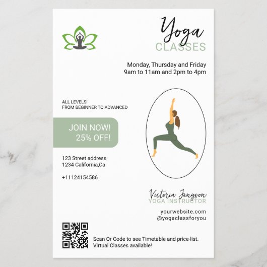 Modern yogastudio flyer | Met zorg samengesteld (Voorkant)