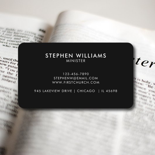 Modern Your Church Logo Minister zwart-wit Visitekaartje