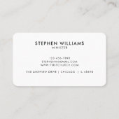 Modern Your Church Logo Minister zwart-wit Visitekaartje (Achterkant)