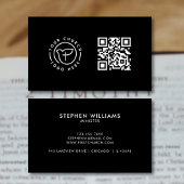 Modern Your Church Logo QR Code Zwart-wit Visitekaartje