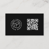 Modern Your Church Logo QR Code Zwart-wit Visitekaartje (Voorkant)