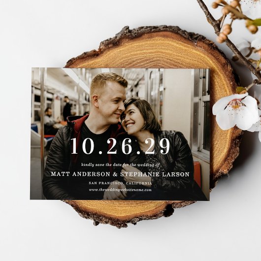Modern Your Wedding Date Photo Save The Date Kaart