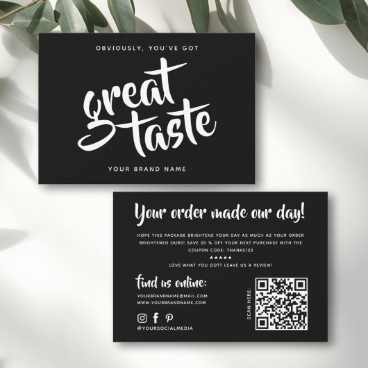 Modern you've got great taste qr code thank you bedankkaart