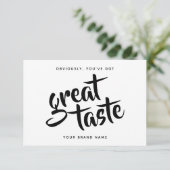 Modern you've got great taste qr code thank you bedankkaart (Staand voorkant)