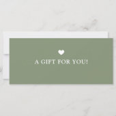Modern Zachegroen Zakelijk Logo Cadeaubon (Achterkant)