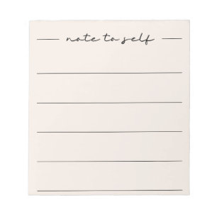 Modern Zacht Beige Schrift Liniëring  Notitieblok