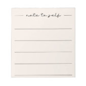 Modern zacht beige script LIned Notitieblok (Voorkant)