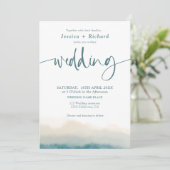 Modern zacht blauwgroen waterverf zomerkentelijk s kaart (Staand voorkant)