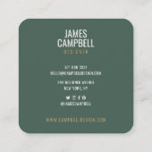 Modern zacht groen terrazzo marmer abstract patroo vierkante visitekaartje (Achterkant)