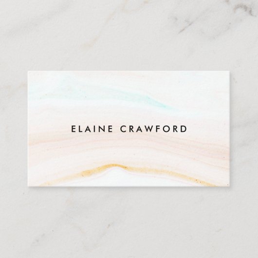 Modern zacht pastel crème marmeren agaat patroon visitekaartje (Voorkant)
