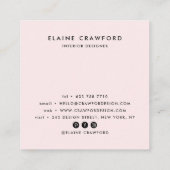 Modern zacht pastel roze marmeren agaat patroon vierkante visitekaartje (Achterkant)