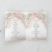 Modern zacht pastel roze roos pampas gevouwen prog programma (Binnen)