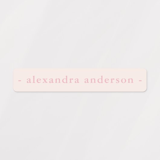 Modern Zacht Roze Blauwgroen Grijs Waterdichte Naa Labels (Design 1)