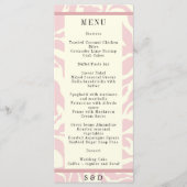 Modern zacht roze en wit Matisse kunst Bruiloft Menu (Voorkant)