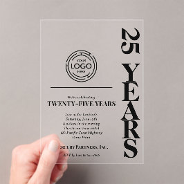 Modern Zakelijk 25-jarig Jubileumlogo Acryl Uitnodigingen