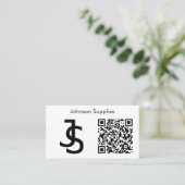 Modern Zakelijk Aangepast Monogramlogo en QR-code Visitekaartje (Staand voorkant)