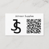 Modern Zakelijk Aangepast Monogramlogo en QR-code Visitekaartje (Voorkant)