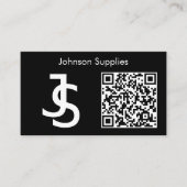 Modern Zakelijk Aangepast Monogramlogo en QR-code Visitekaartje (Voorkant)