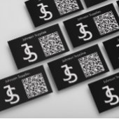 Modern Zakelijk Aangepast Monogramlogo en QR-code Visitekaartje