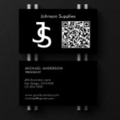 Modern Zakelijk Aangepast Monogramlogo en QR-code Visitekaartje