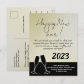 Modern Zakelijk Bedrijfs Gelukkig Nieuwjaar 2023  Feestdagenkaart (Voorkant / Achterkant)