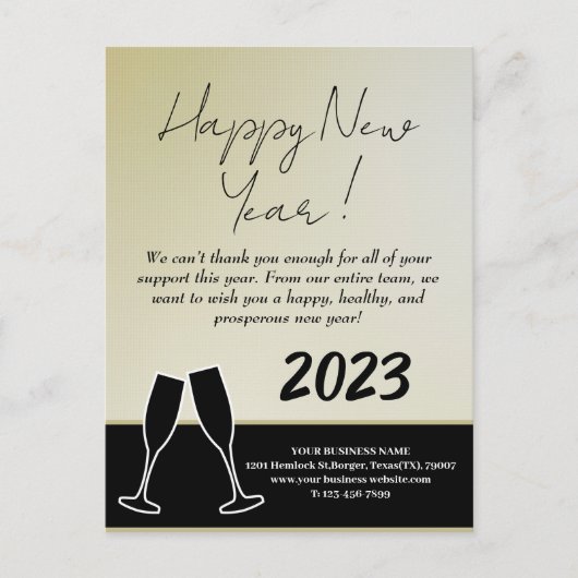 Modern Zakelijk Bedrijfs Gelukkig Nieuwjaar 2023  Feestdagenkaart (Voorkant)