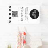 Modern Zakelijk Bedrijfslogo en QR-code Spandoek (Insitu)