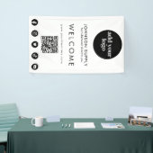 Modern Zakelijk Bedrijfslogo en QR-code Spandoek (Beurs)
