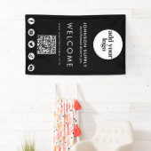 Modern Zakelijk Bedrijfslogo en QR-code Spandoek (Insitu)
