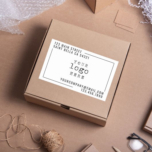 Modern Zakelijk Bedrijfslogo op Maat Rechthoekige Sticker