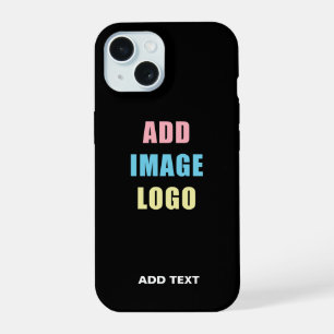 Modern Zakelijk Bedrijfslogo Zwart iPhone 15 Case
