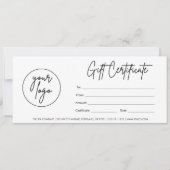 Modern zakelijk cadeaubewijs met logo (Voorkant)