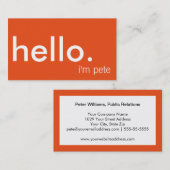 Modern zakelijk Casual Hallo Visitekaartje (Voorkant / Achterkant)