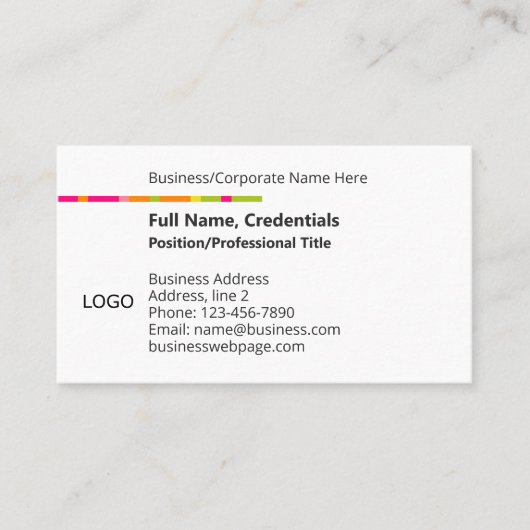 Modern Zakelijk Corporate Logo Kleur, Zwart Wit Visitekaartje (Voorkant)