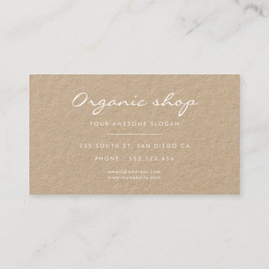 Modern zakelijk eenvoudig kraftplein visitekaartje (Achterkant)